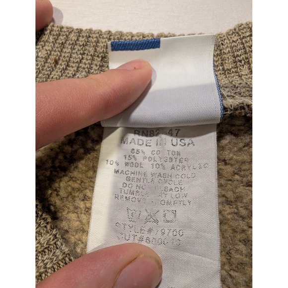 Art Unlimited Moose Men's XL Embroidered V Neck Sweater Pullover Brown Casual - Picture 9 of 12